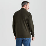 Ridgeline men's Hartland 1/4 Zip Knit Deep Forest, back view