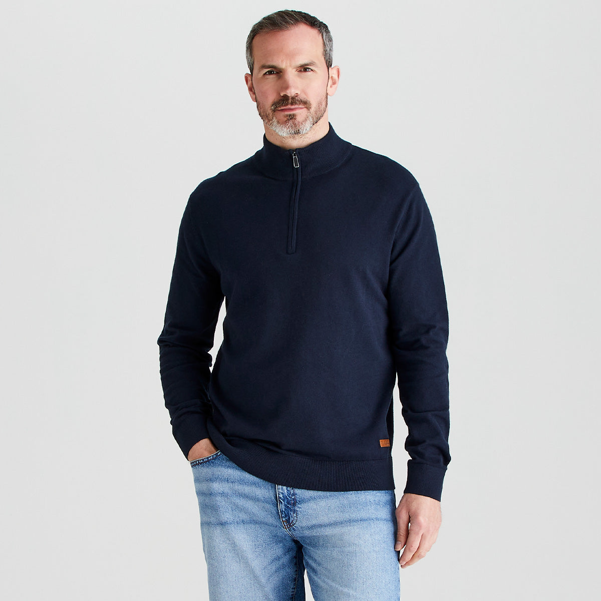Ridgeline men's Hartland 1/4 Zip Knit Navy, front view