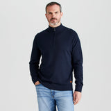 Ridgeline men's Hartland 1/4 Zip Knit Navy, front view