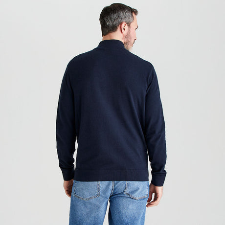 Ridgeline men's Hartland 1/4 Zip Knit Navy, back view