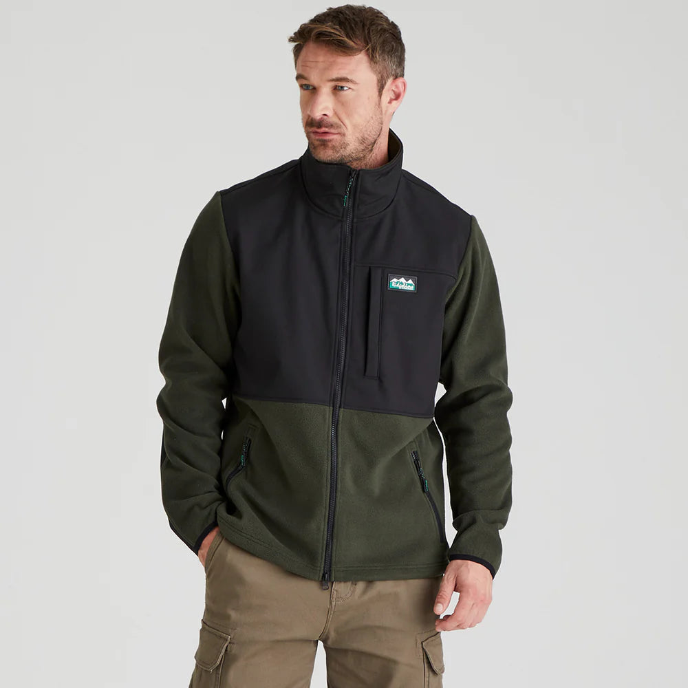 RIDGELINE Mens Hybrid Jacket - Deep Forest & Black