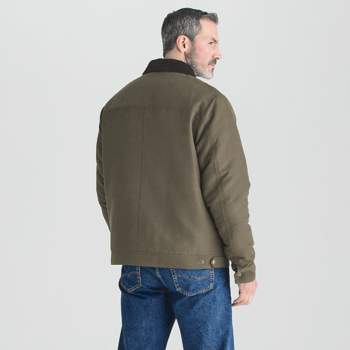 Ridgeline men's Montana Work Coat Moody Teak, back view