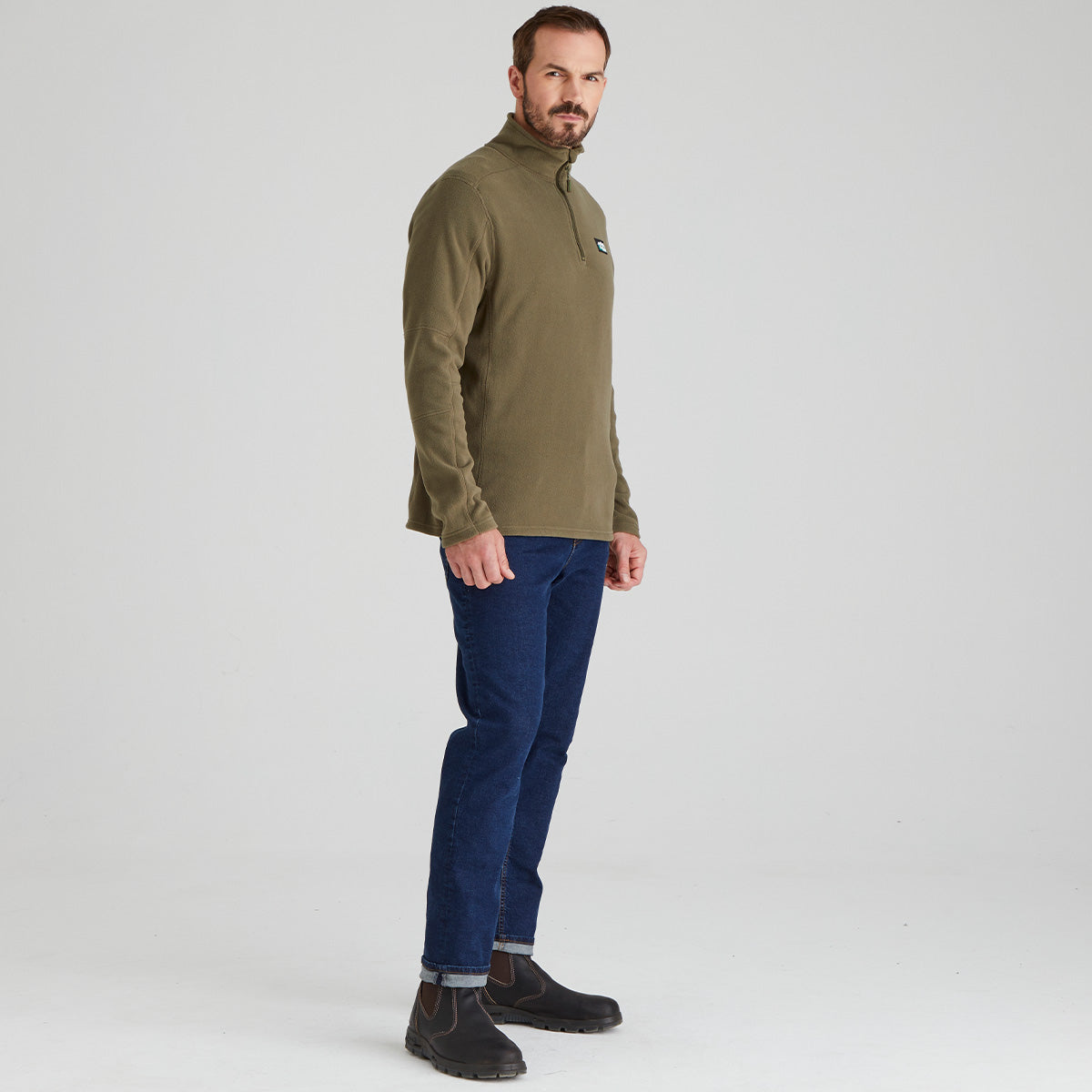 Ridgeline men's Narvik Fleece Ivy Green, side view