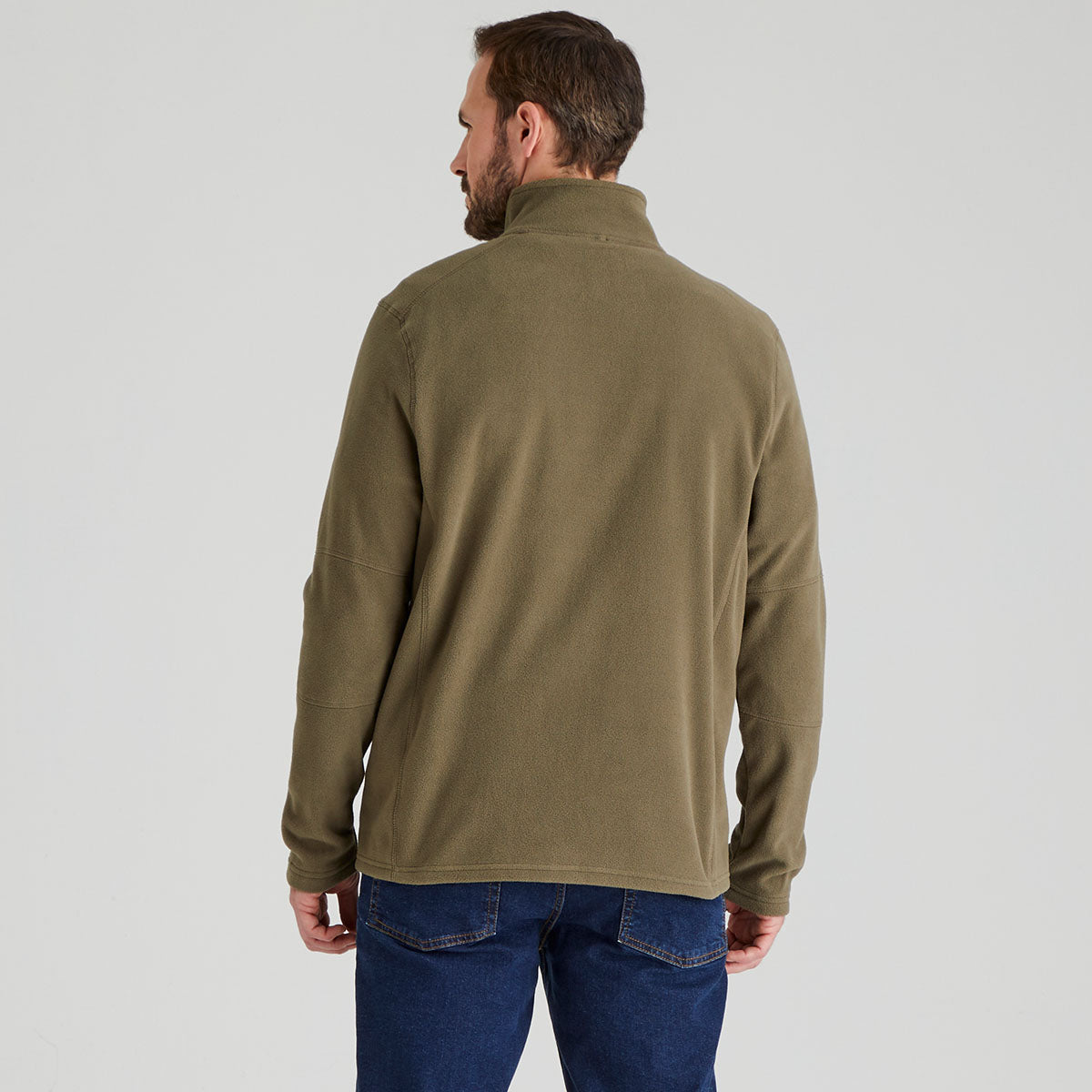 Ridgeline men's Narvik Fleece Ivy Green, back view