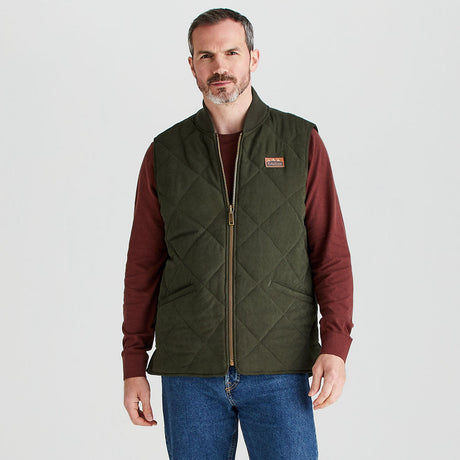 Ridgeline men's Wester Skeld Gilet Deep Forest, front view