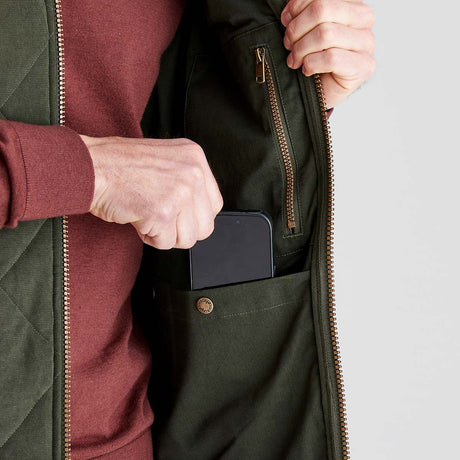 Ridgeline men's Wester Skeld Gilet Deep Forest, pocket detail