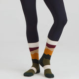 RIDGELINE Merino Wool Socks - Mid Length - Berry Stripes