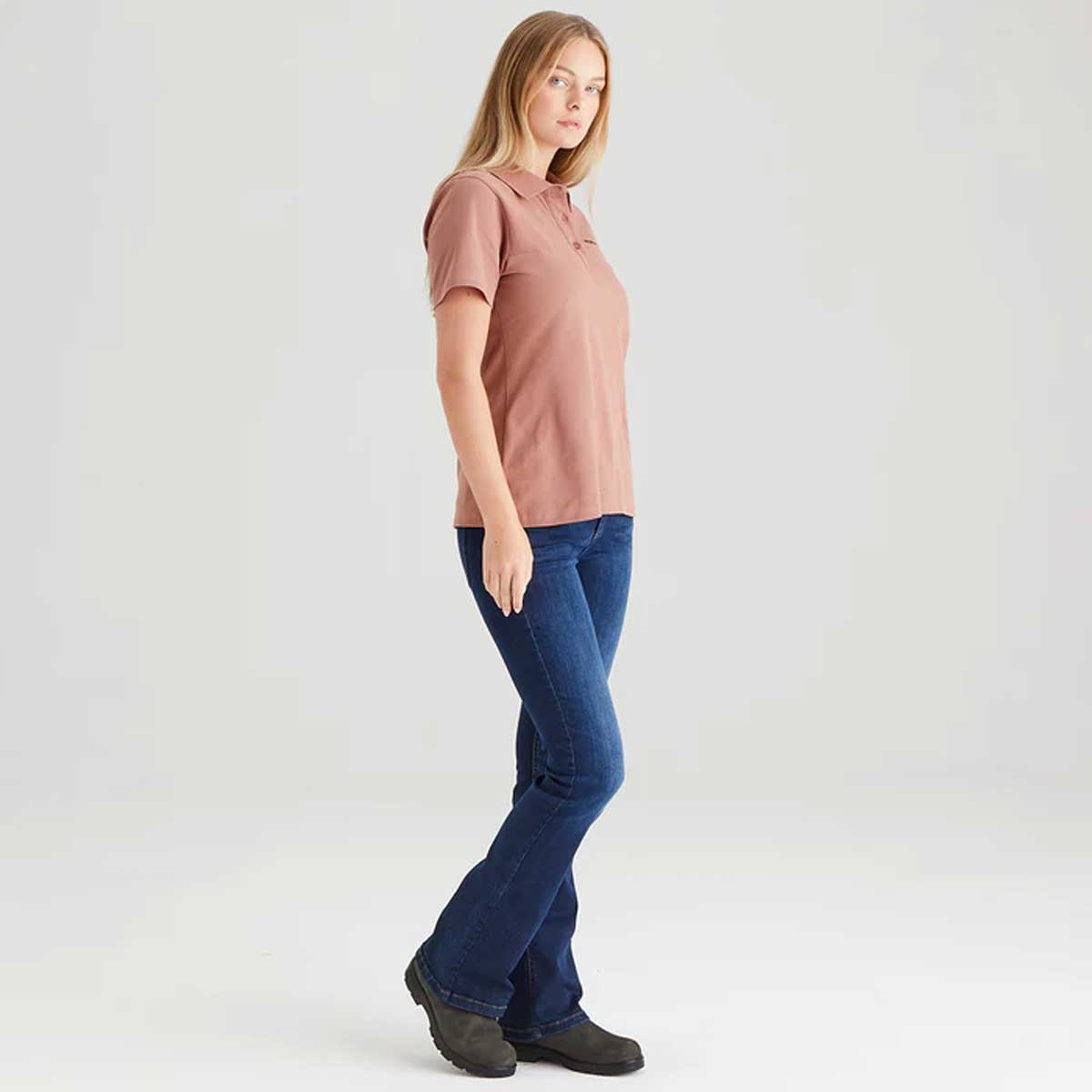RIDGELINE Signature Polo Shirt - Womens - Dusky Pink