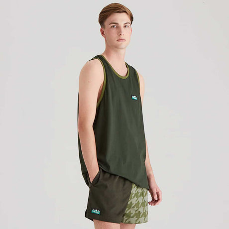 RIDGELINE Signature Singlet Top - Deep Forest