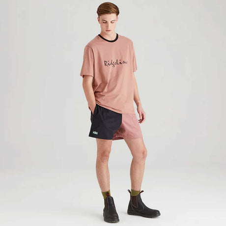 RIDGELINE Signature T-Shirt - Mens - Dusky Pink