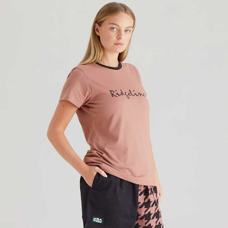 RIDGELINE Signature T-Shirt - Womens - Dusky Pink