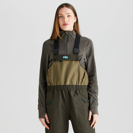 Ridgeline women's Agri Pro Bib & Brace Deep Forest, front torso view