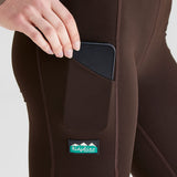 Ridgeline women's Infinity Leggings Deep Bark, logo detail