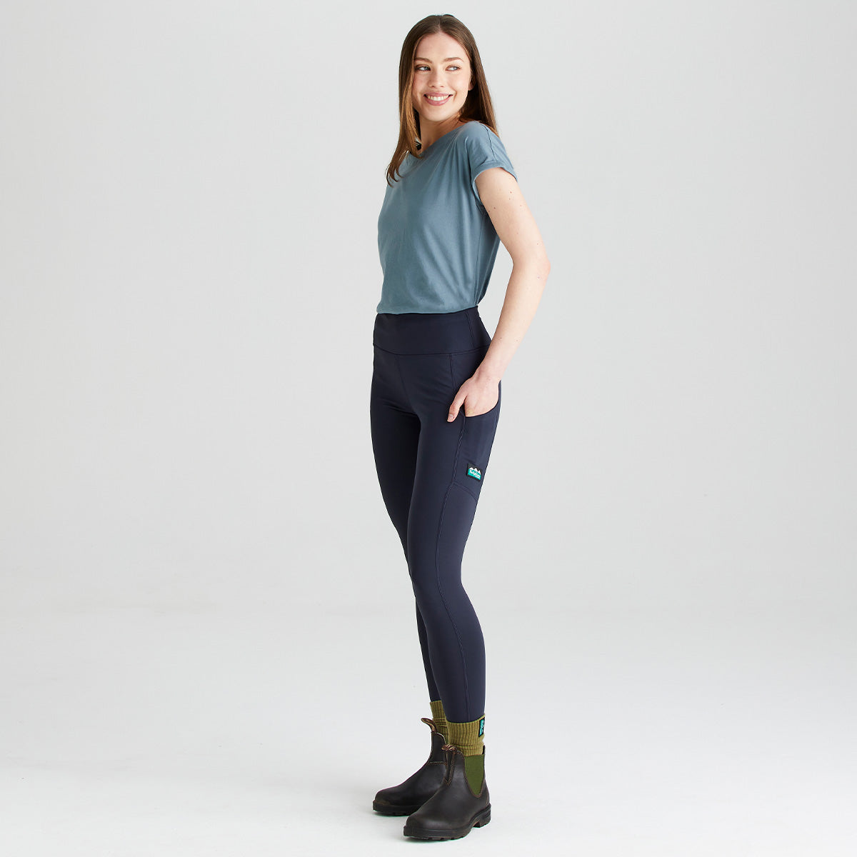 Ridgeline women's Infinity Pro Leggings Navy, side view