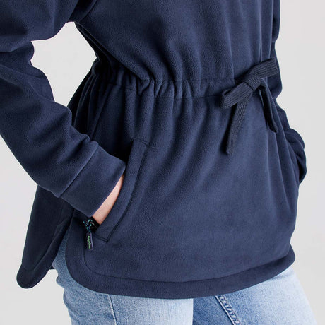 Ridgeline women's Malin Smock Navy, waist tie detail