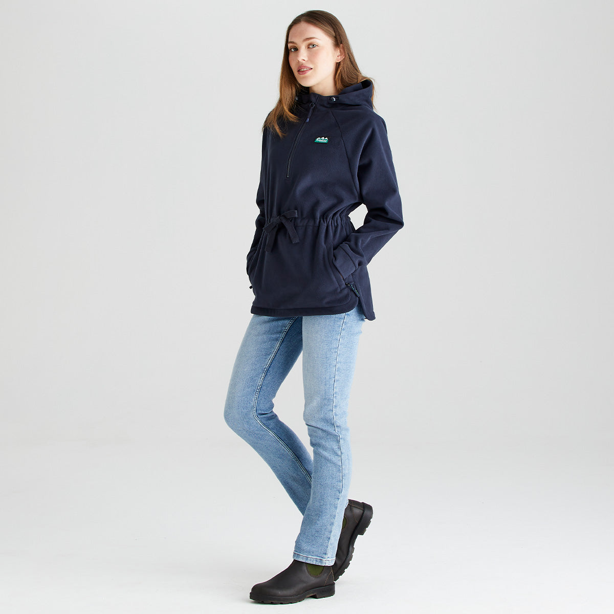 Ridgeline women's Malin Smock Navy, side view