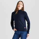 Ridgeline women's Melford Knit 1/4 Zip Navy, front view