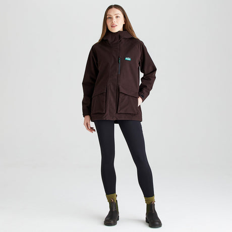 Ridgeline women's Rhea Jacket Deep Bark, full length front view
