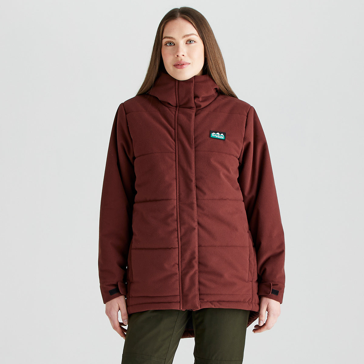 Ridgeline women's Taiga Thermal Jacket Oxblood, front view
