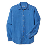 RM Williams Arno indigo shirt in aged indigo, front product view