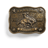 RM Williams Cloudbuster Trophy Buckle - Antique Brass