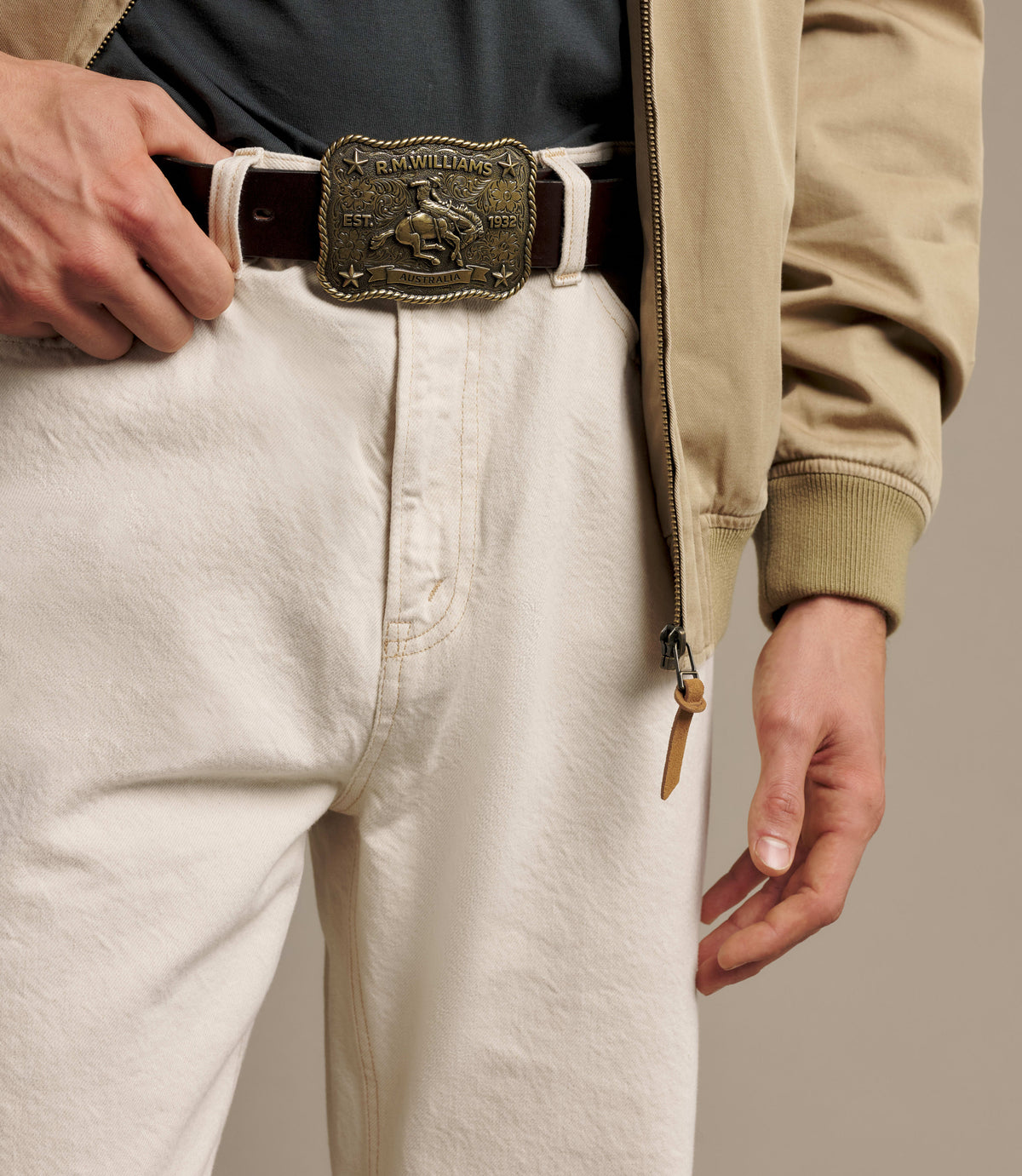 RM Williams Cloudbuster trophy buckle - Antique Brass, product view 2