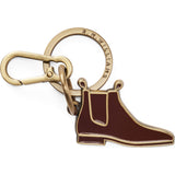RM Williams Boot Enamel Keyring in Chestnut on white background
