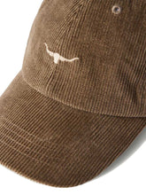 Load image into Gallery viewer, RM WILLIAMS Cap - Longhorn Steers Head Mini Logo - Olive Corduroy
