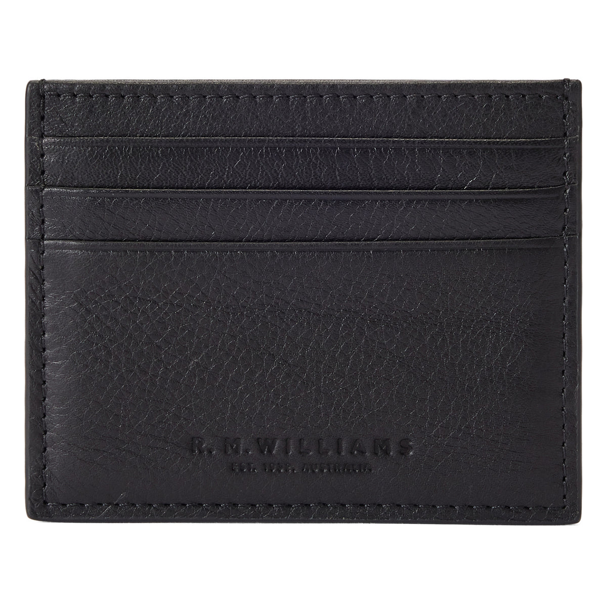 RM Williams Farrier Leather Cardholder - Black, front card slots