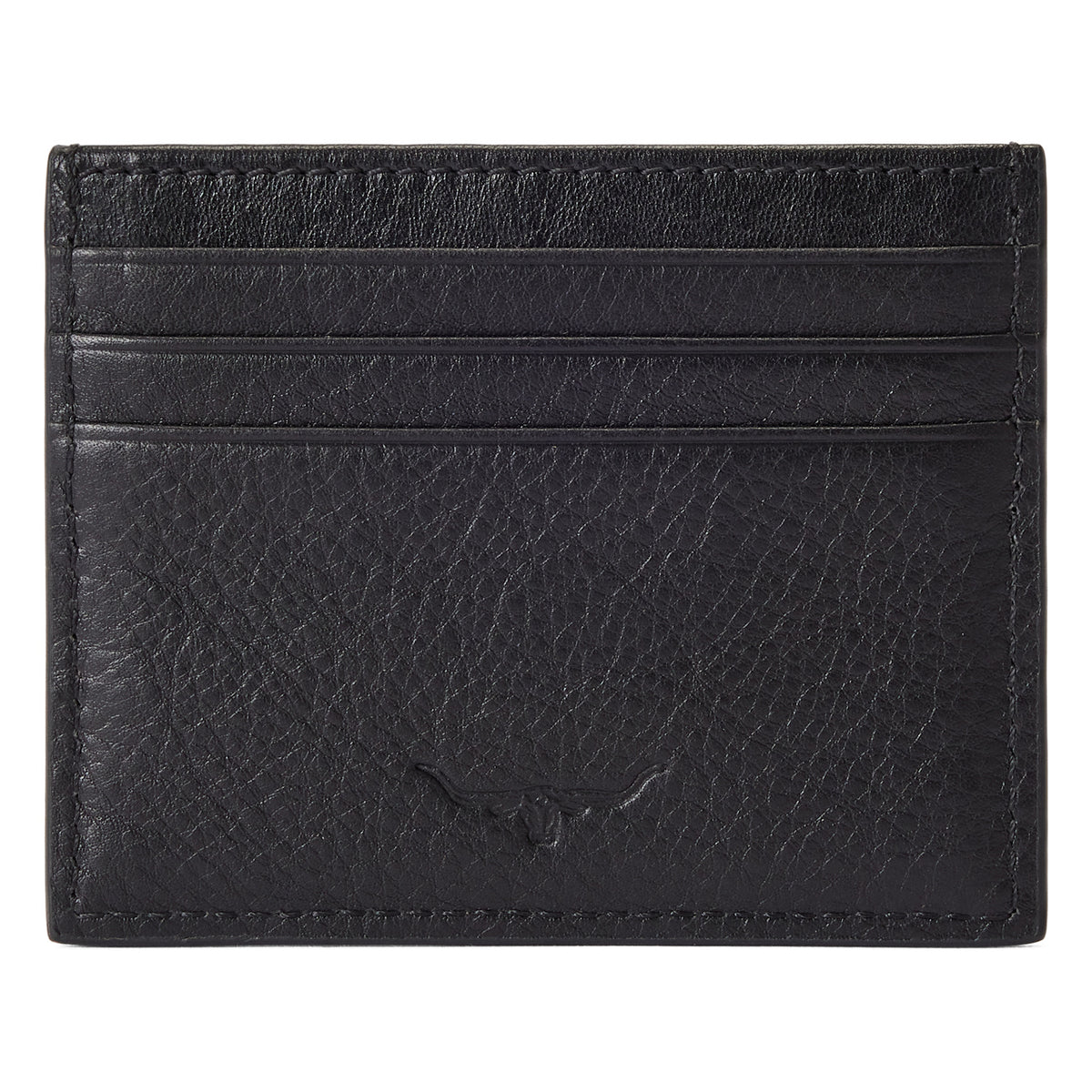 RM Williams Farrier Leather Cardholder - Black, rear card slots