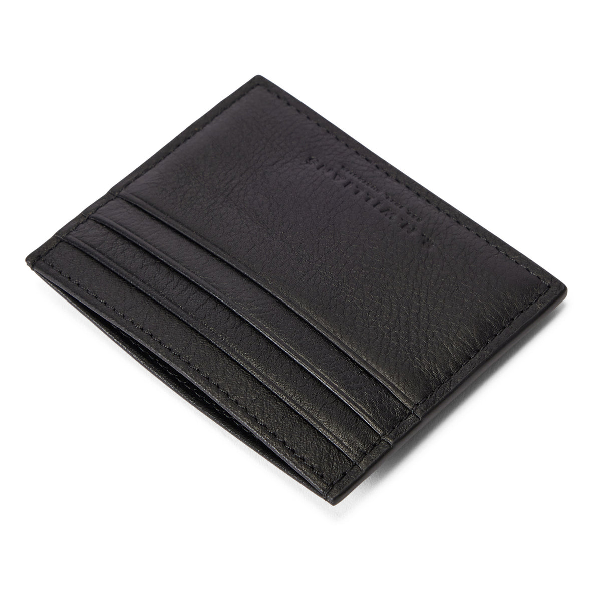 RM Williams Farrier Leather Cardholder - Black, angled view of card slots