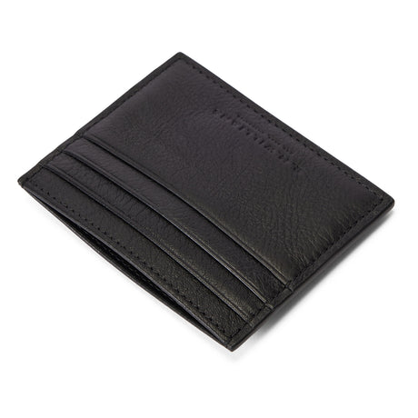 RM Williams Farrier Leather Cardholder - Black, angled view of card slots