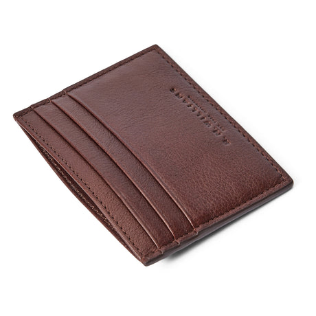 RM Williams Farrier Leather Cardholder - Whiskey, angled view of card slots