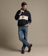 RM Williams Classic R.M.W. Quarter Zip Sweatshirt in Navy - view 2
