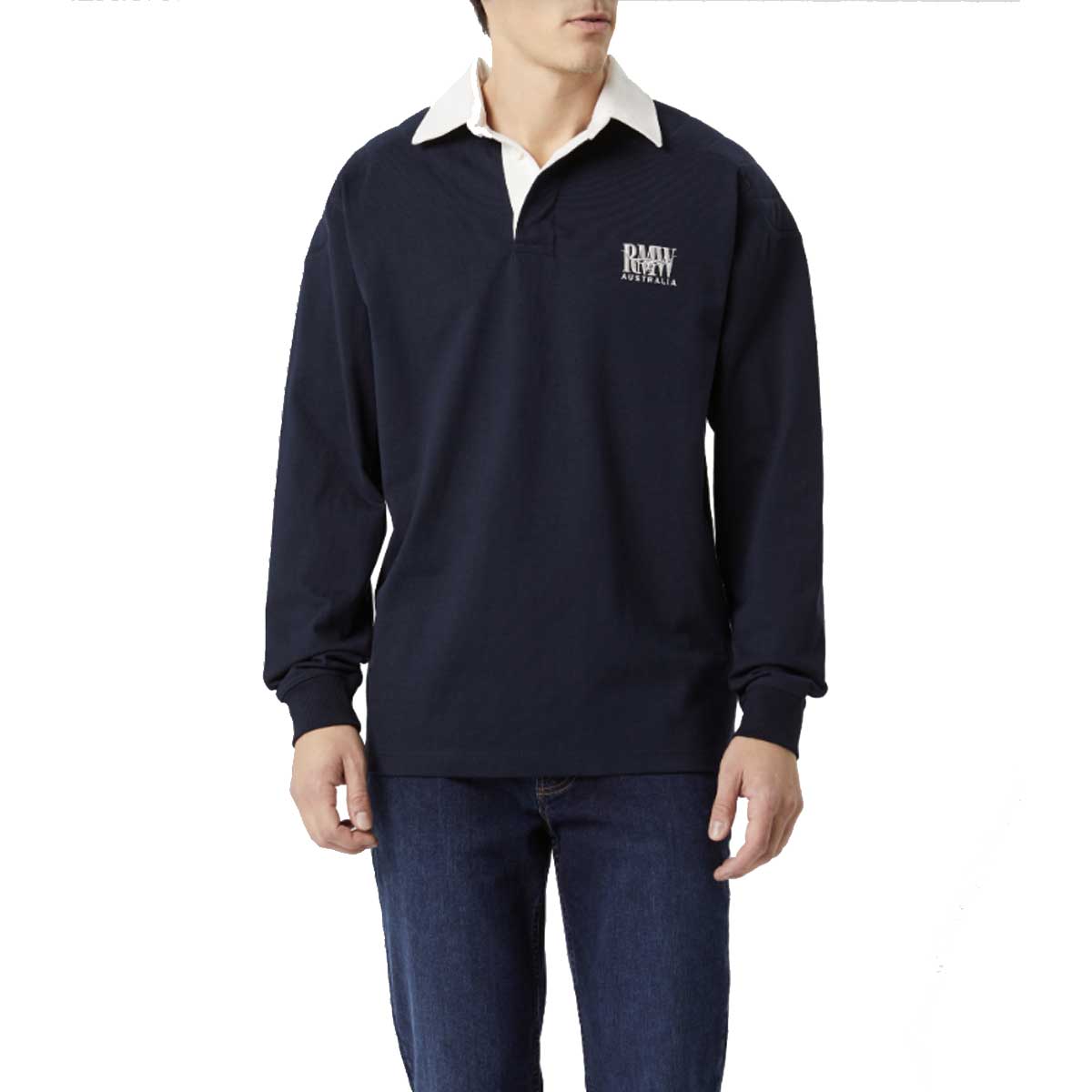 RM WILLIAMS Classic Rugby Shirt - Mens - Navy