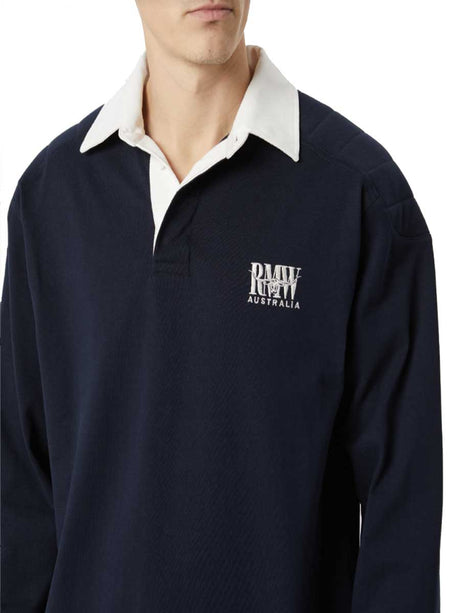 RM WILLIAMS Classic Rugby Shirt - Mens - Navy