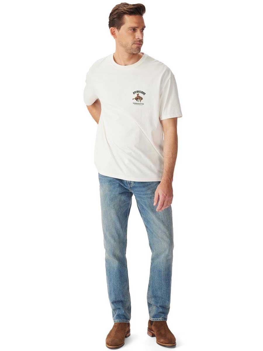 RM WILLIAMS Cloudbuster T-Shirt - Men's Crew Neck - White