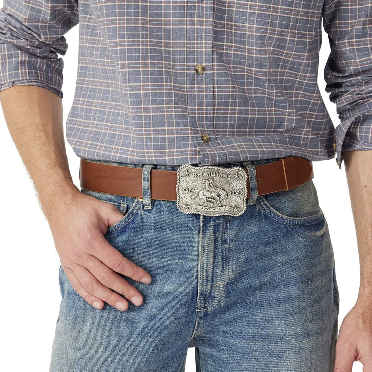 RM WILLIAMS Cloudbuster Trophy Buckle - Antique Silver