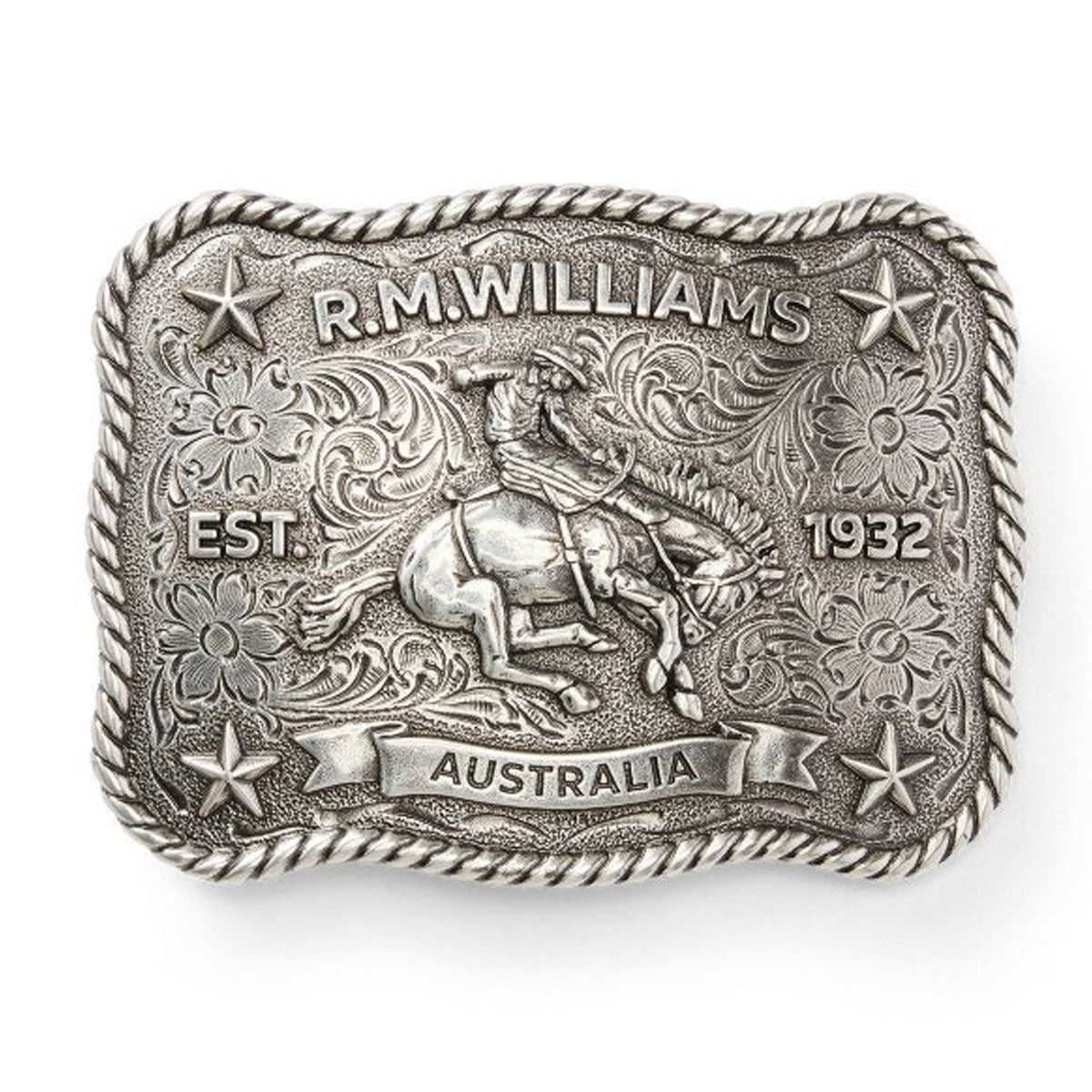 RM WILLIAMS Cloudbuster Trophy Buckle - Antique Silver