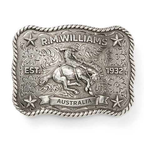 RM WILLIAMS Cloudbuster Trophy Buckle - Antique Silver