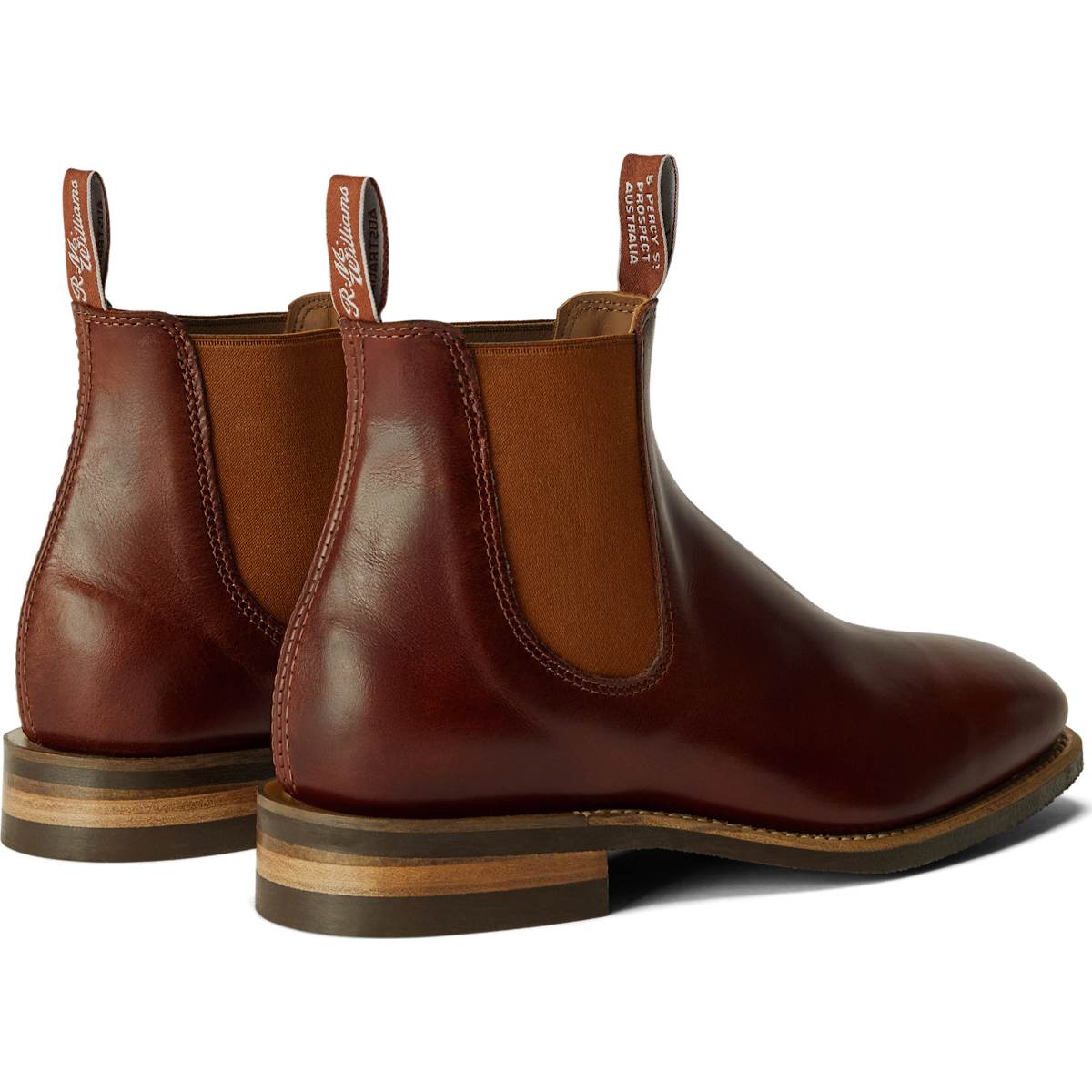 R.M.Williams Comfort Craftsman boots in Mid Brown Saddle - craftsmanship detail
