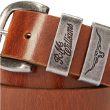 RM WILLIAMS Drover 1.5" Belt - Mens - Mid Brown & Antique Silver