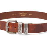 RM WILLIAMS Drover 1.5" Belt - Mens - Mid Brown & Antique Silver