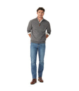 RM Williams Ernest Merino Quarter Zip Sweater in Grey Marle - view 3