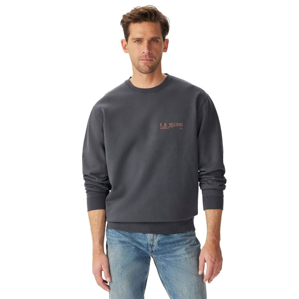 RM WILLIAMS Flinders Crew Sweatshirt - Men's - Vintage Black
