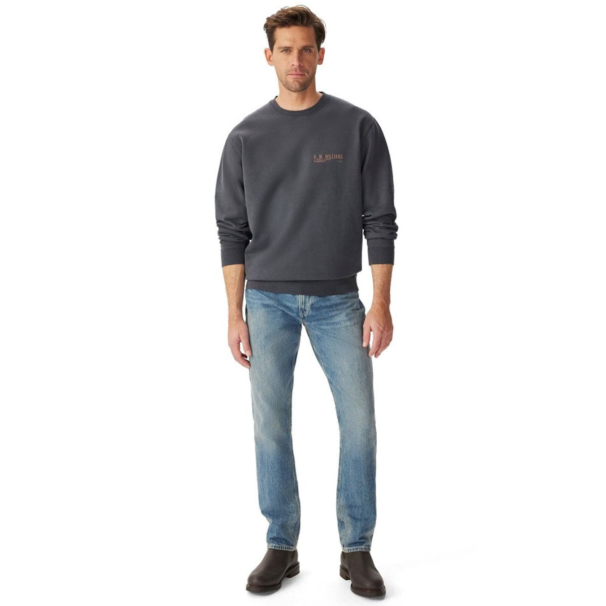 RM WILLIAMS Flinders Crew Sweatshirt - Men's - Vintage Black