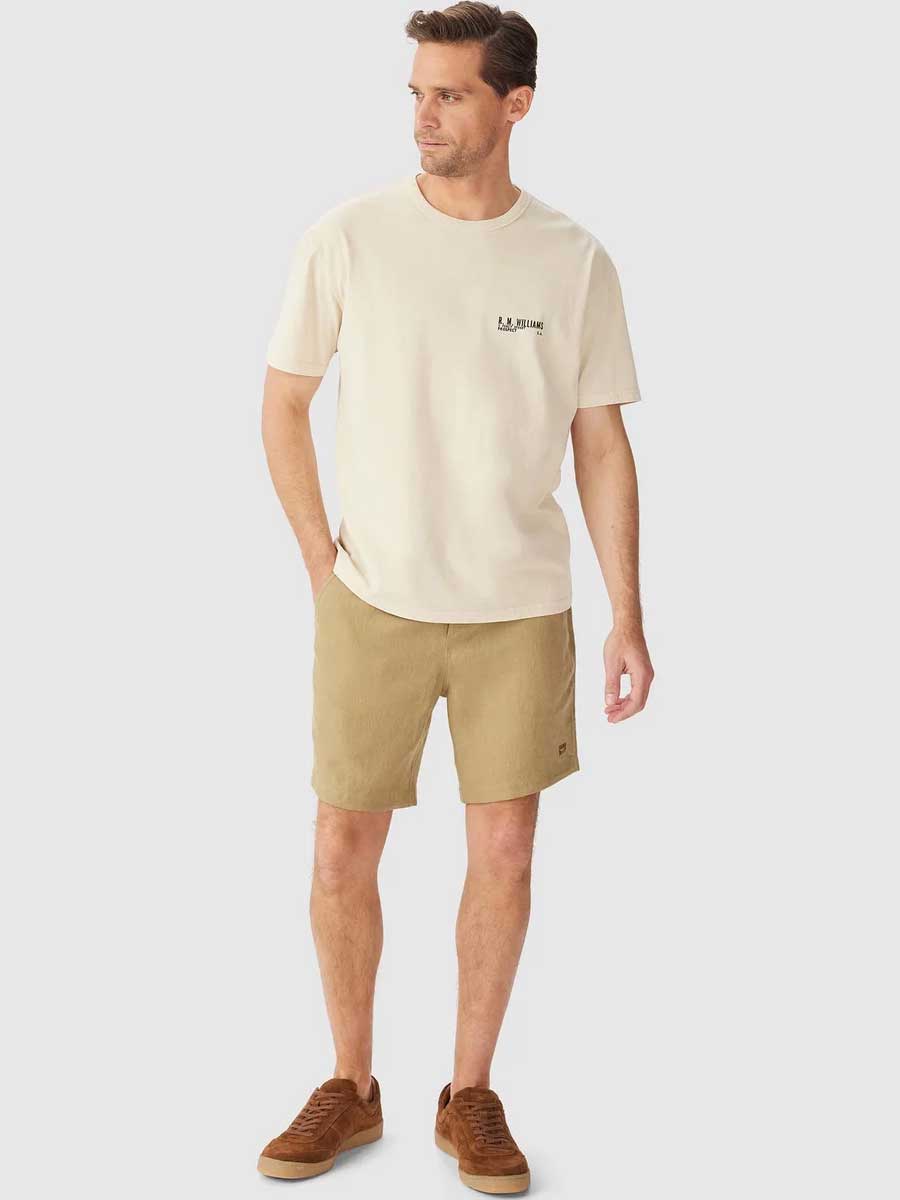 RM WILLIAMS Flinders T-Shirt - Men's Crew Neck - Sand