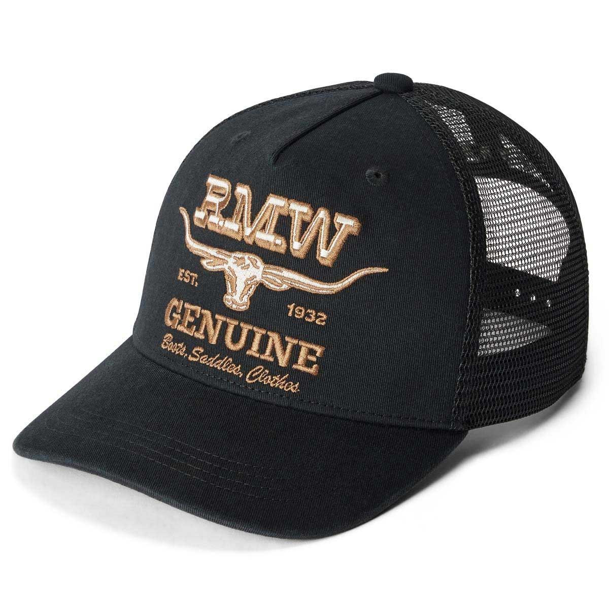 RM WILLIAMS Genuine Longhorn Trucker Cap - Mens - Washed Black