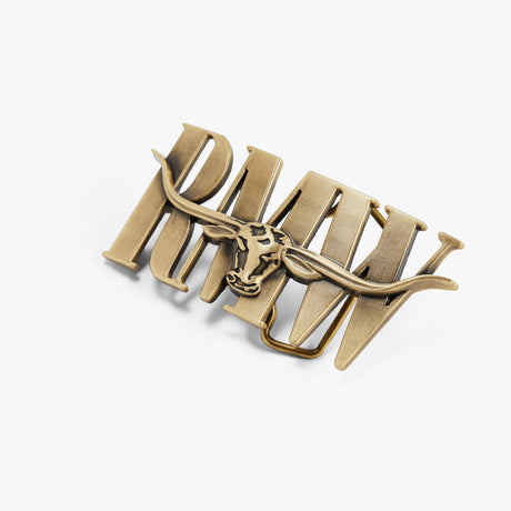 RM Williams Heritage Buckle in Brass - angled product view