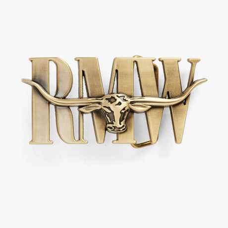 RM Williams Heritage Buckle in Brass - front product view